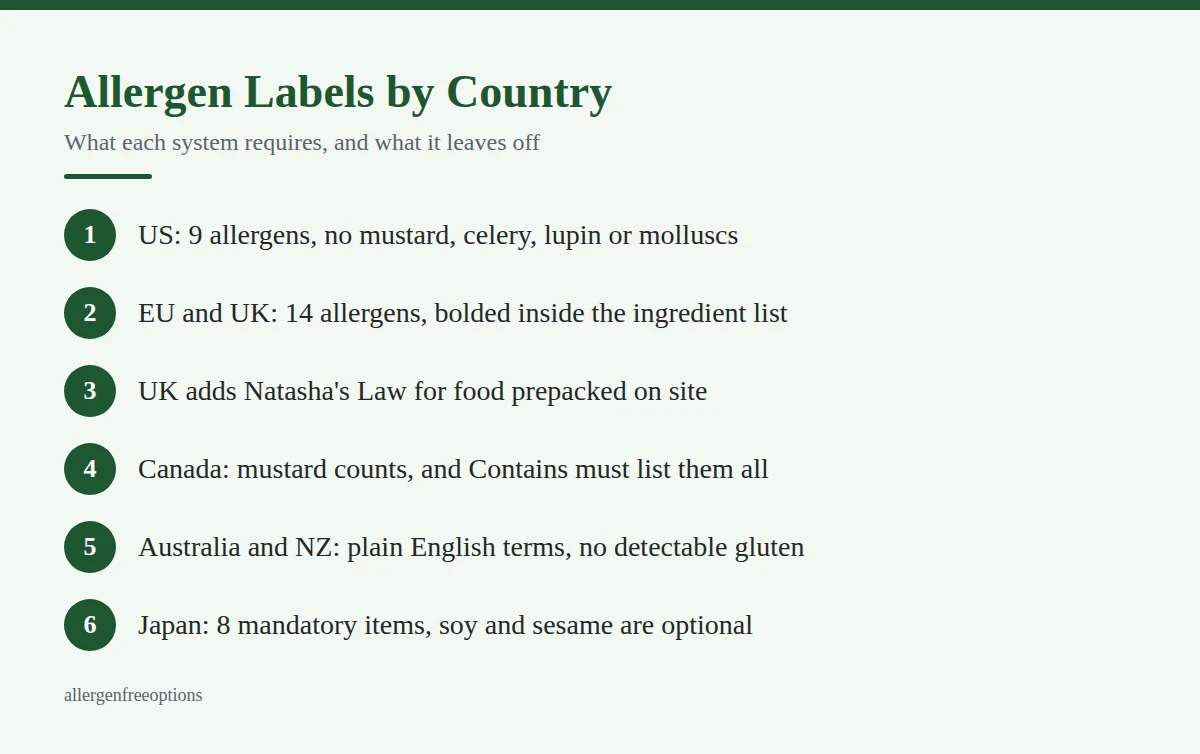 Summary card: Allergen Labels by Country