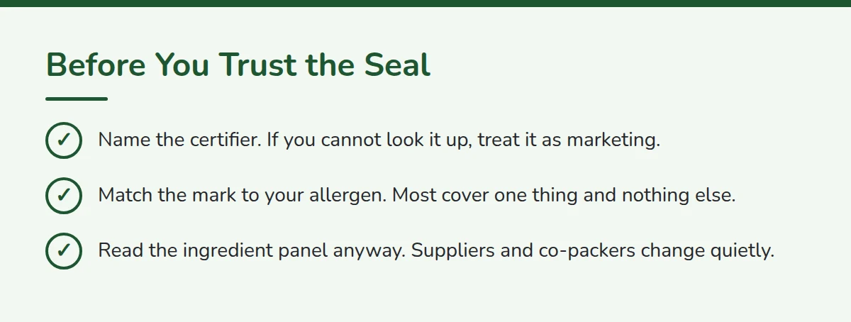 Summary card: Before You Trust the Seal